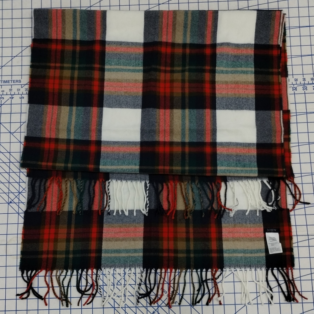 J. CREW Plaid Scarf 100% Acrylic